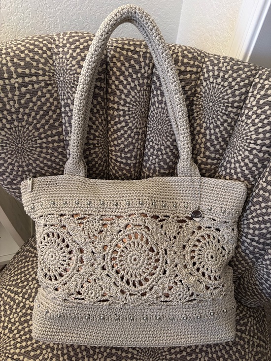 The Sak Handbags - The Sak Crafted Classics Tote Crochet Natural Medallion Everyday Shoulder Bag